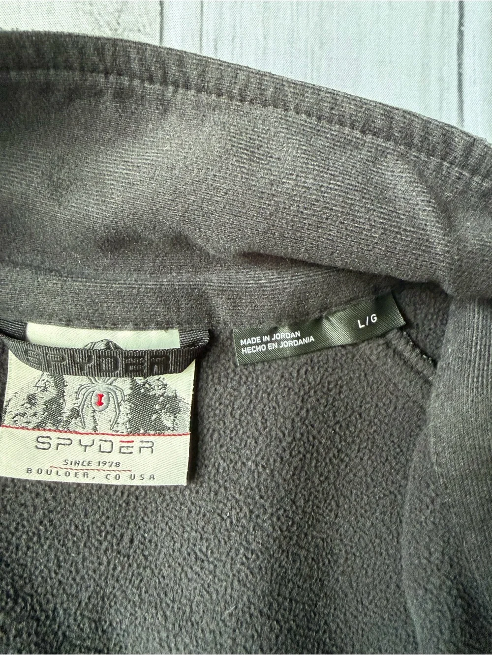 Spyder mid weight Heather gray black 1/4 zip Outbound core sweater jacket. Large